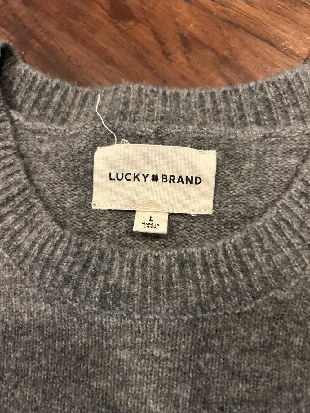 Lucky Brand Heather Gray Short Sleeve Knit Sweater - Women’s Size L - Picture 2 of 5